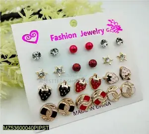Photo - Star Design Ear Studs, Pack Of 12