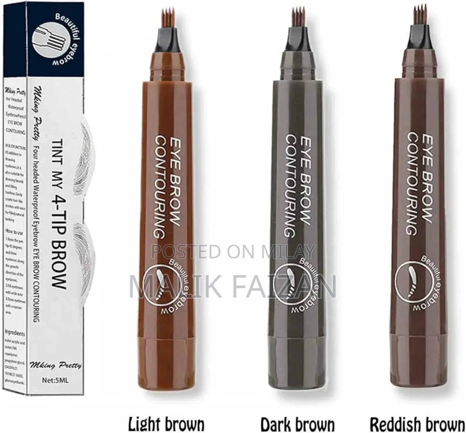 Waterproof Smudge Proof Eyebrow Pencil - 1 PCS