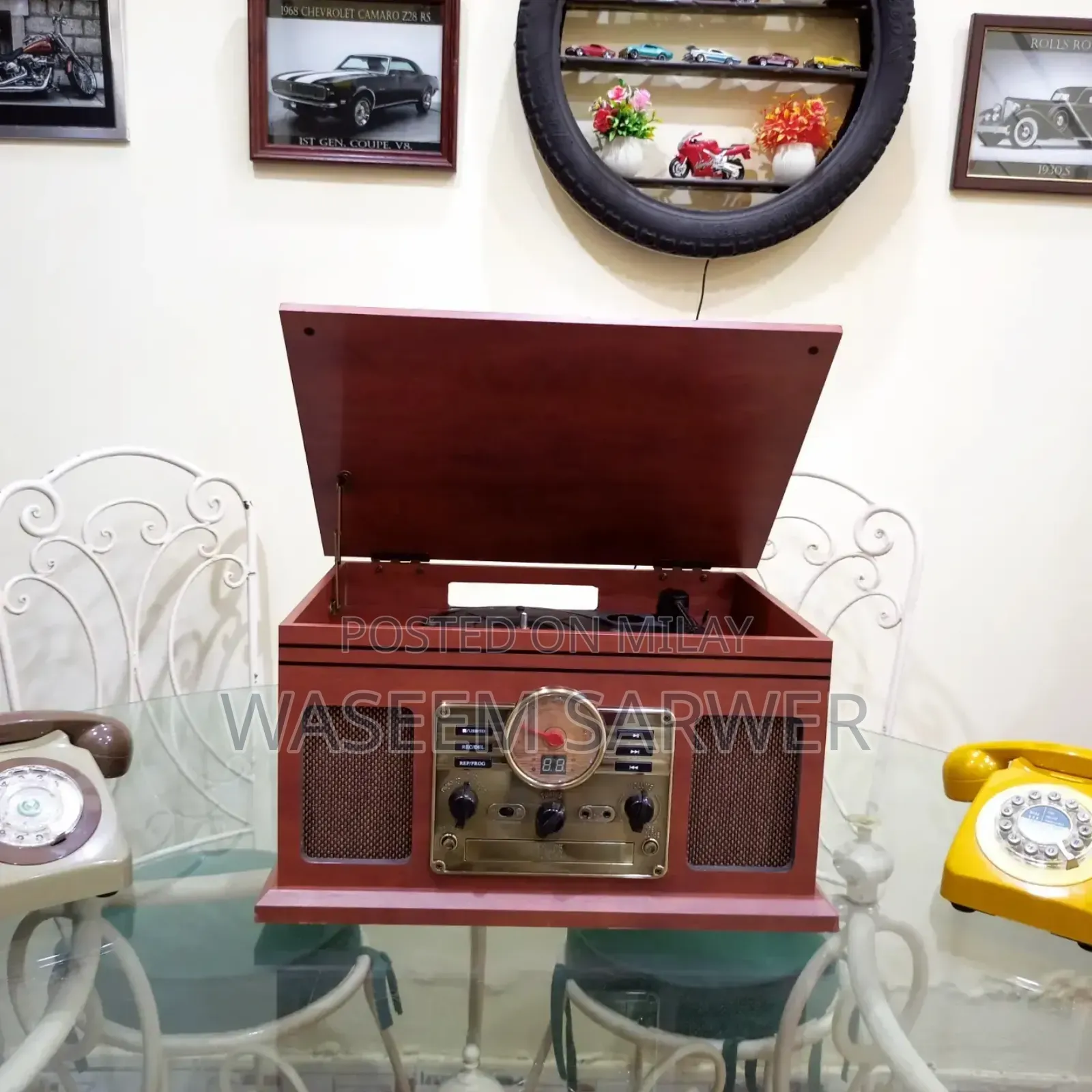 All in One Gramophone Turntable Cd Usb Bluetooth Aux Radio