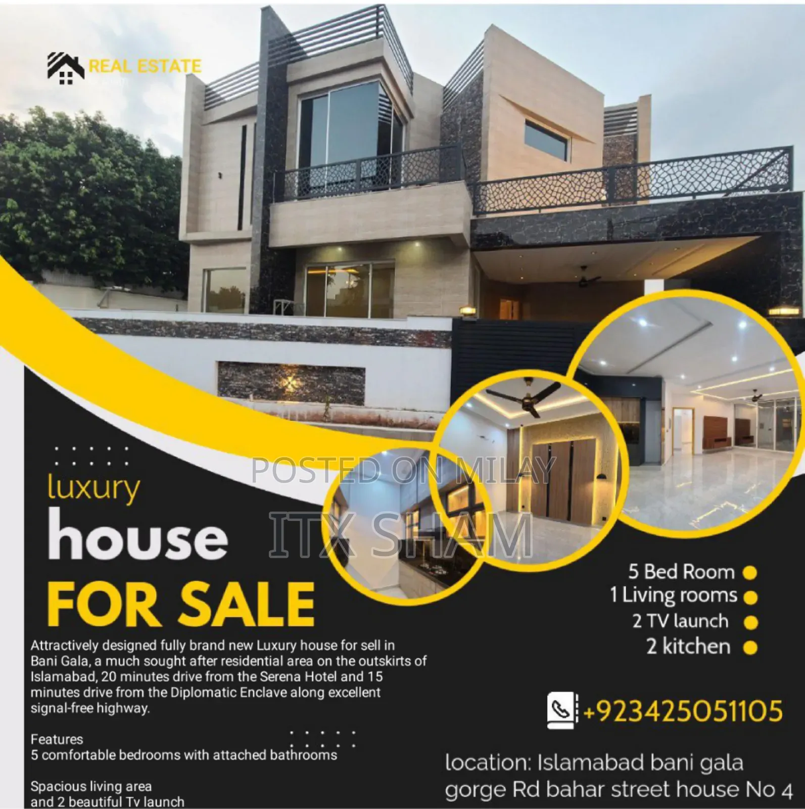 Furnished 5bdrm House in Bahar Street House, Bani Gala for sale