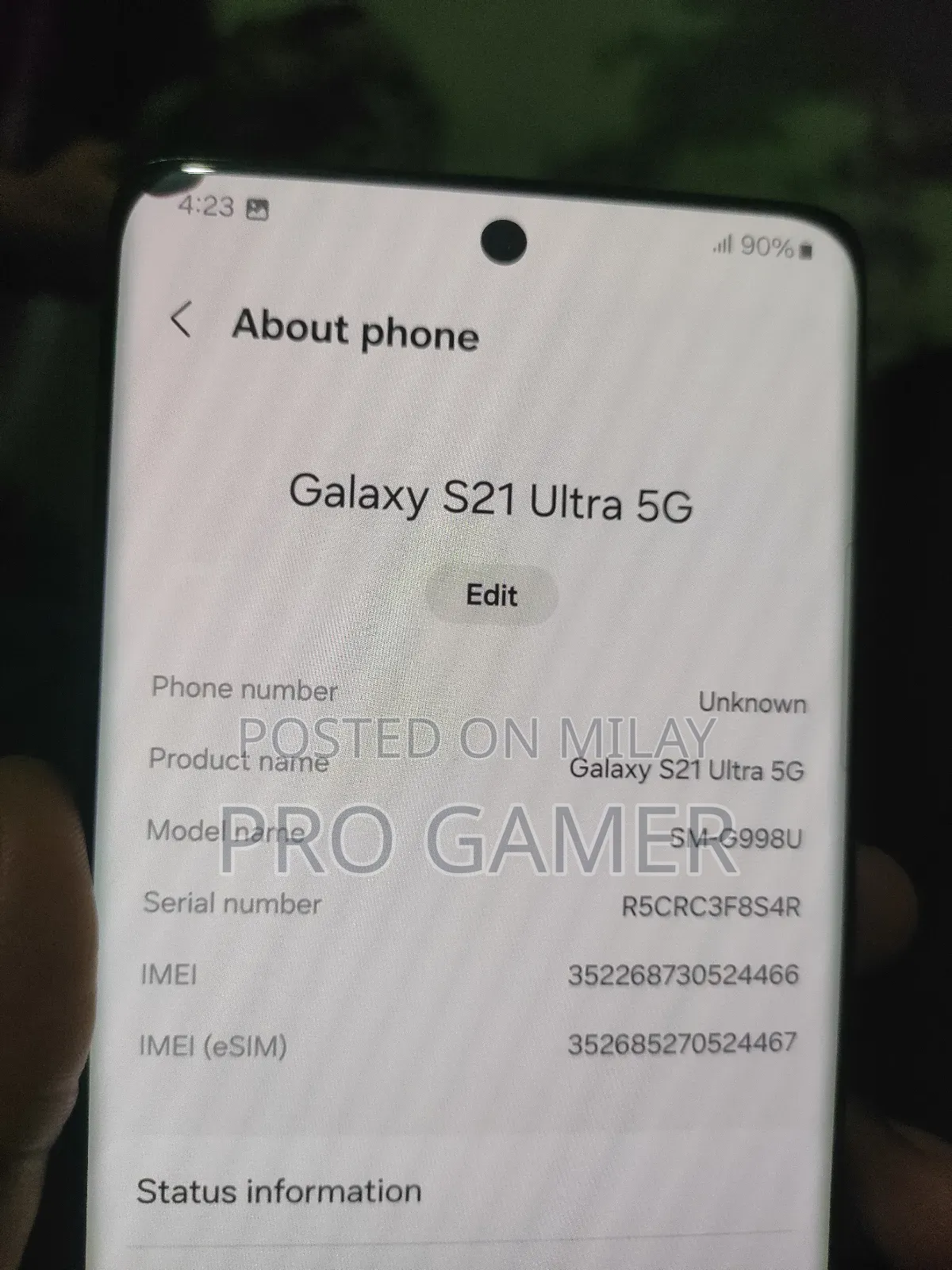 Samsung Galaxy S21 Ultra 5G 128 GB Black