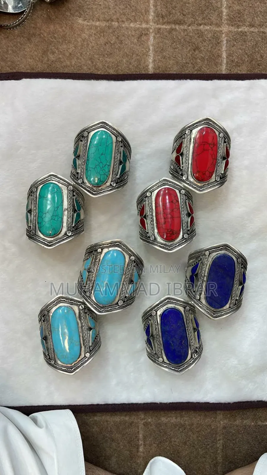 Antique Silver Plated With Orignel Stone Rings
