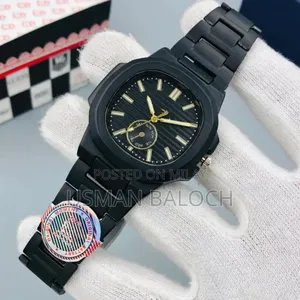 Men,S Square Steel Analogue Watch With Chain Strap