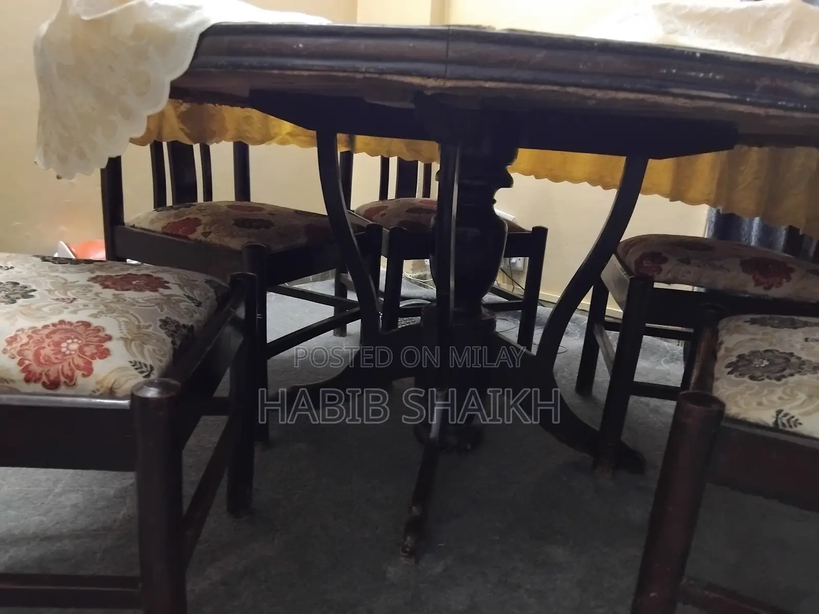 Dining Table and Six Chairs Wood Pure