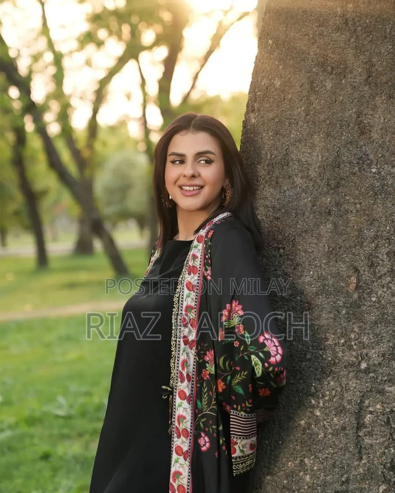 3 PCS Lown Suit Women's Stitched Printed Gown Suit