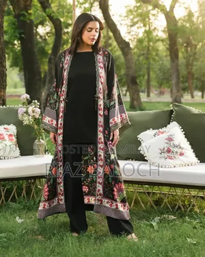 3 PCS Lown Suit Women's Stitched Printed Gown Suit