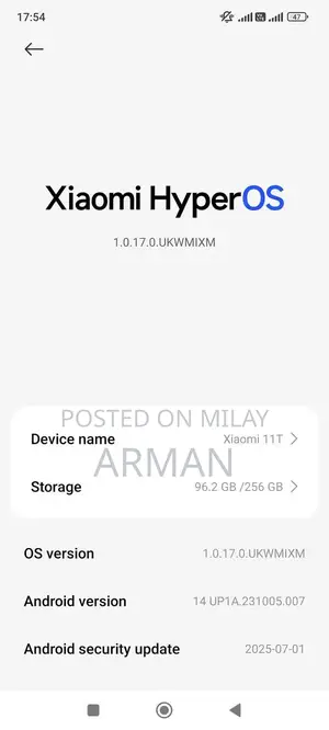 Xiaomi Mi 11T Smartphone, 8GB RAM, 256GB Storage, Complete Packaging