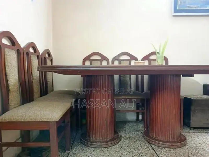 Wooden Dining Set with Table and 6 Chairs