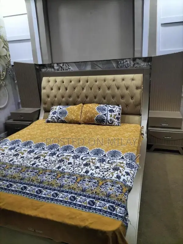 King Size Bed Frame with Two Matching Nightstands