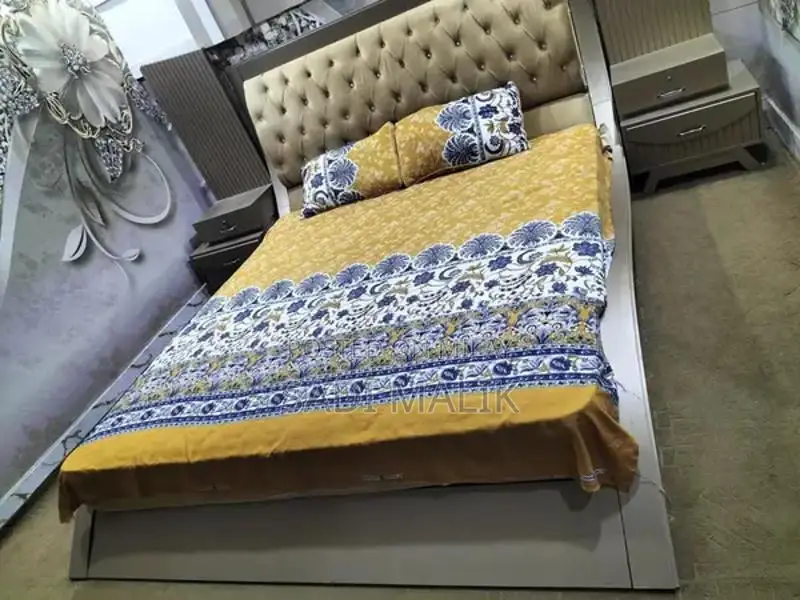 King Size Bed Frame with Two Matching Nightstands