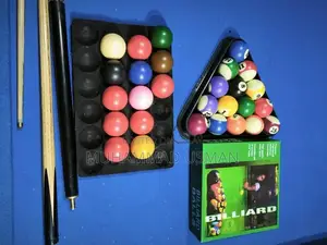 Billiards Game Set with 5 Sticks, 2 Balls, and Frame