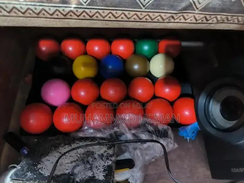 Billiards Game Set with 5 Sticks, 2 Balls, and Frame