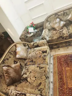 7-Seater Corner Sofa Set with Solid Wood Frame