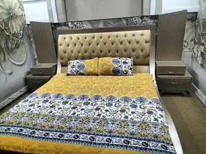 King Size Bed Frame with Two Matching Nightstands