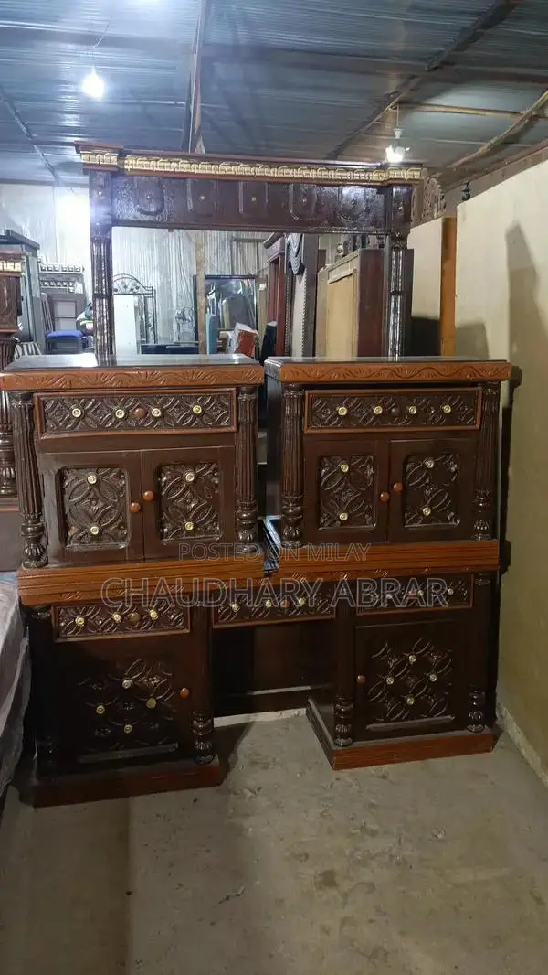 Tali Wood Double Bed Set with Mattress and Furniture