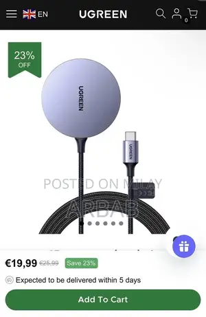 Photo - 15W Magnetic Wireless Qi Charger with Magsafe Compatibility