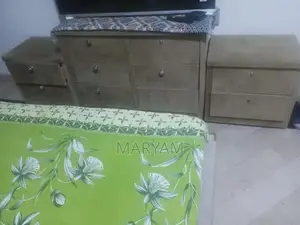 Complete Wooden Bedroom Set with Side Table and Dressing Table