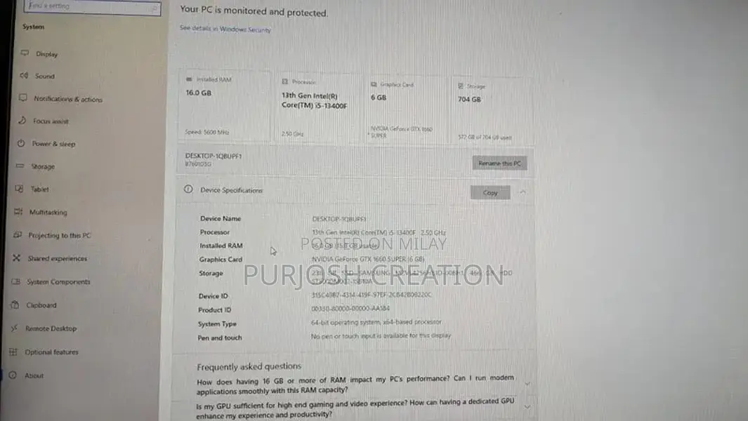 High-Performance Gaming Desktop - 13th Gen Intel i5, GTX 1660 Super