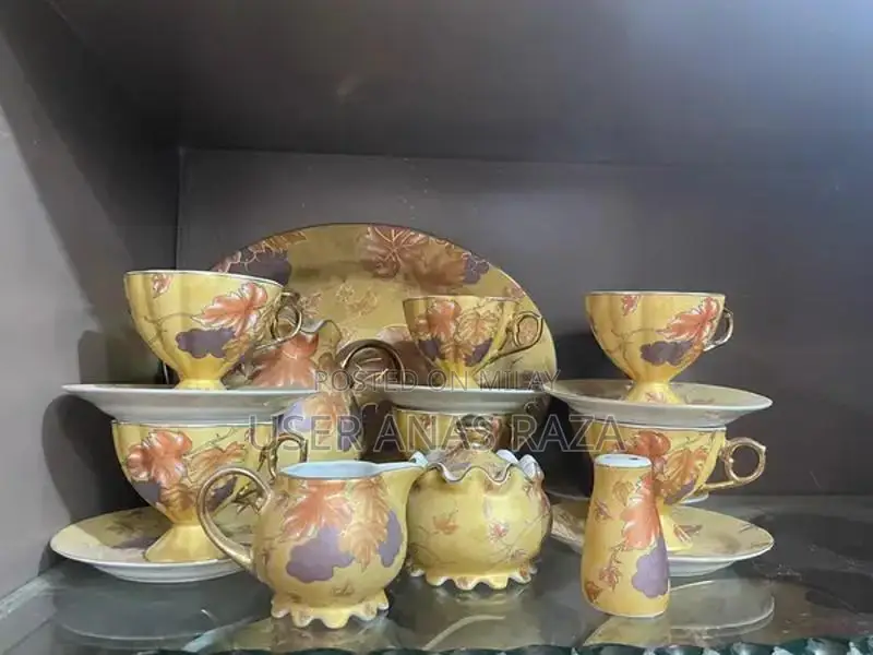 Ceramic Cheeni Dinner Set with Cups, Plates, and Serving Pieces
