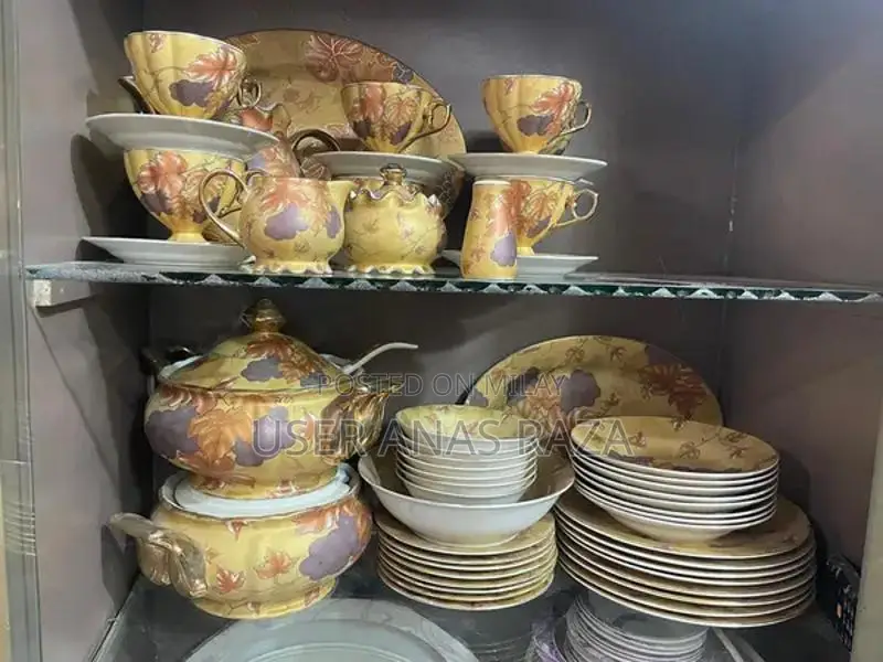 Ceramic Cheeni Dinner Set with Cups, Plates, and Serving Pieces