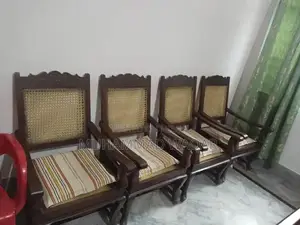 2 Single Beds with Mattresses, Dresser, and 4 Wooden Chairs