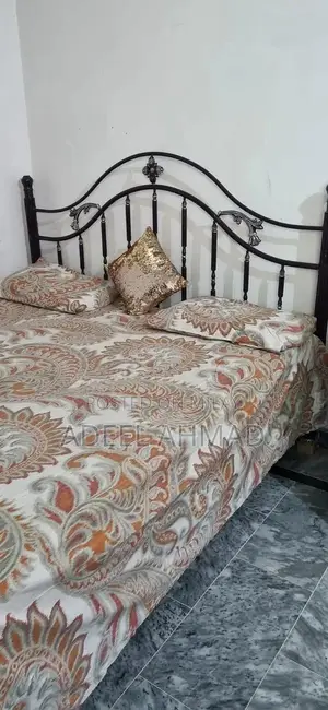 Sturdy Double Iron Bed Frame - Classic Bedroom Furniture