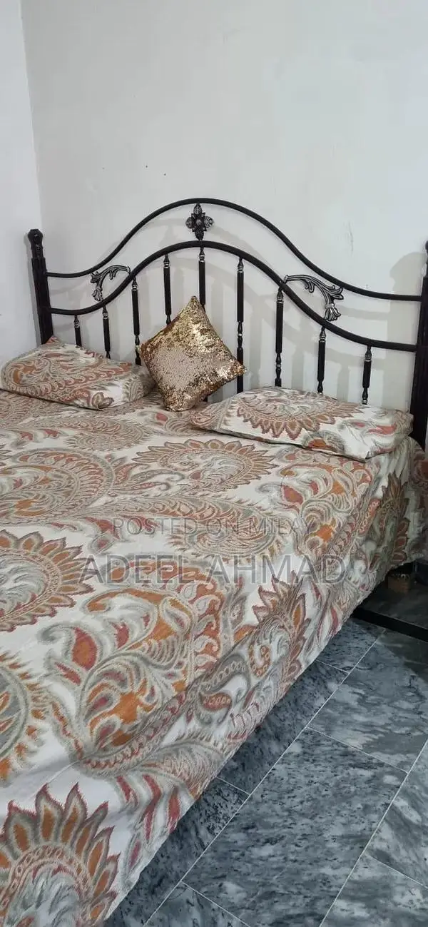 Sturdy Double Iron Bed Frame - Classic Bedroom Furniture