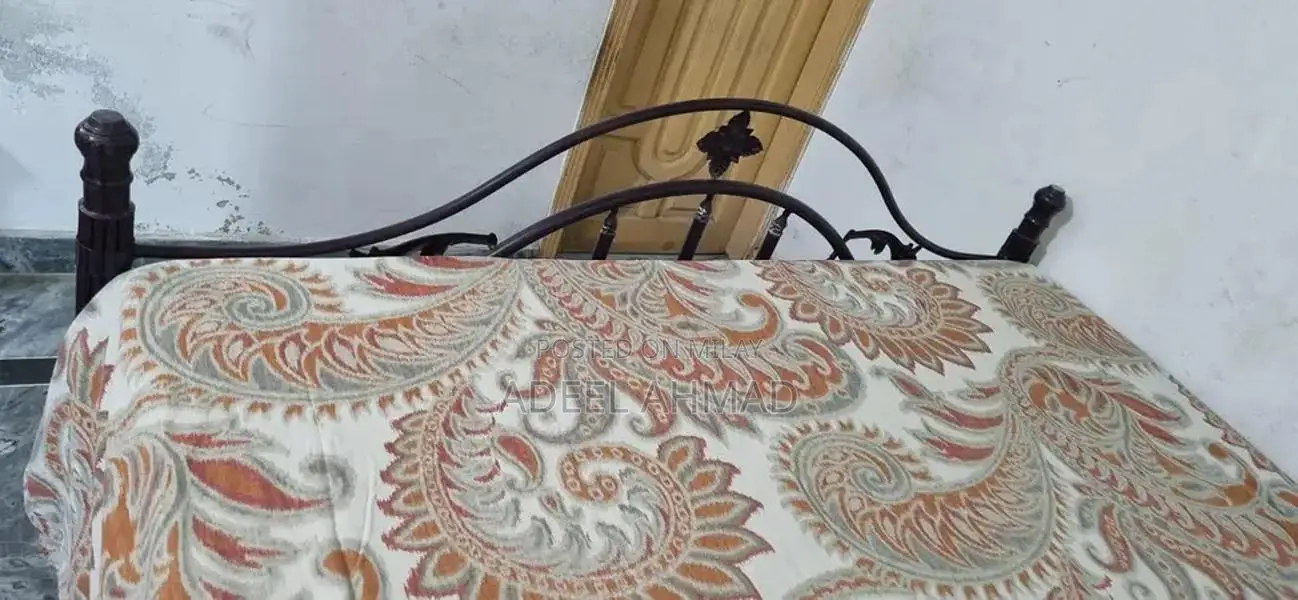 Sturdy Double Iron Bed Frame - Classic Bedroom Furniture