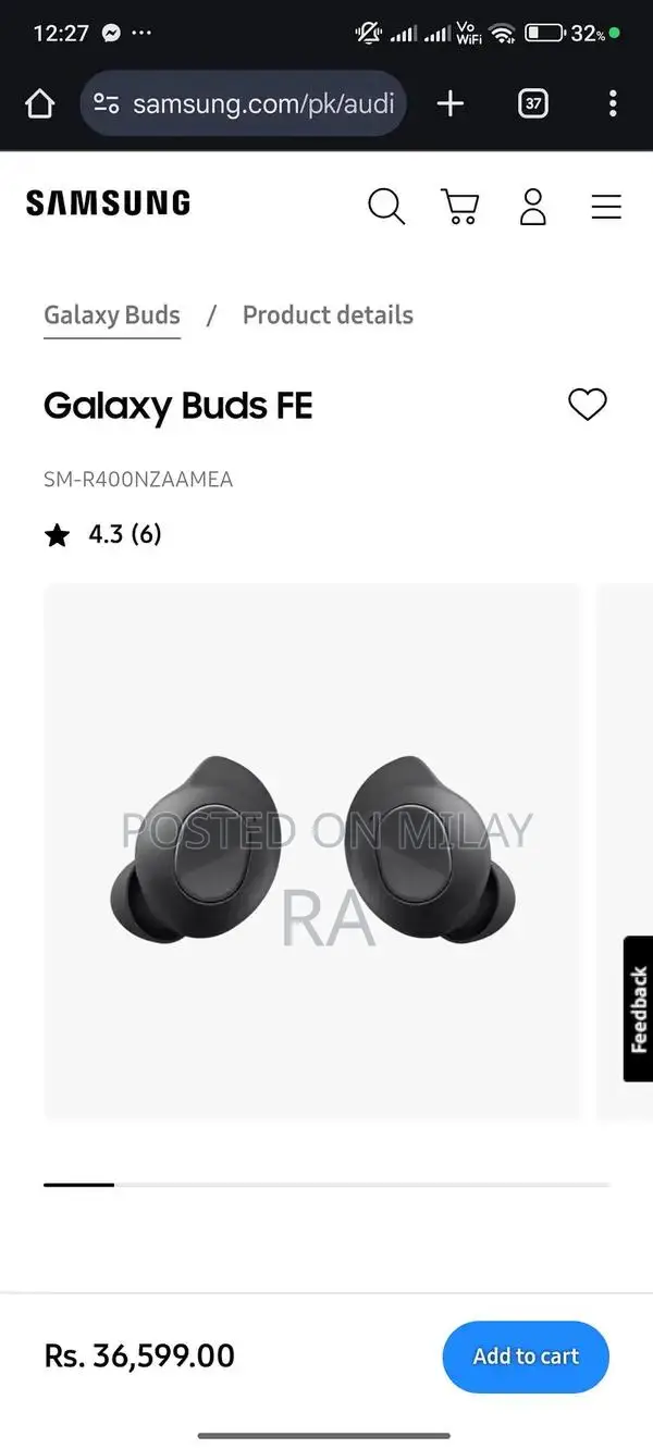 Samsung Galaxy Buds FE Graphite Wireless Earbuds