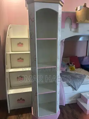 Photo - High Loft Bunk Bed with Storage Stairs and Bookshelf