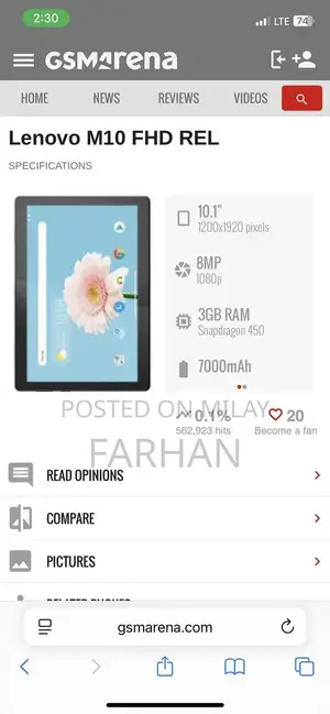 Lenovo Tablet TB-X505X - Used Portable Device