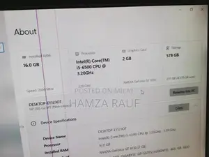 HP Gaming Desktop PC - i5 6th Gen, 16GB RAM, GT 1030 Graphics