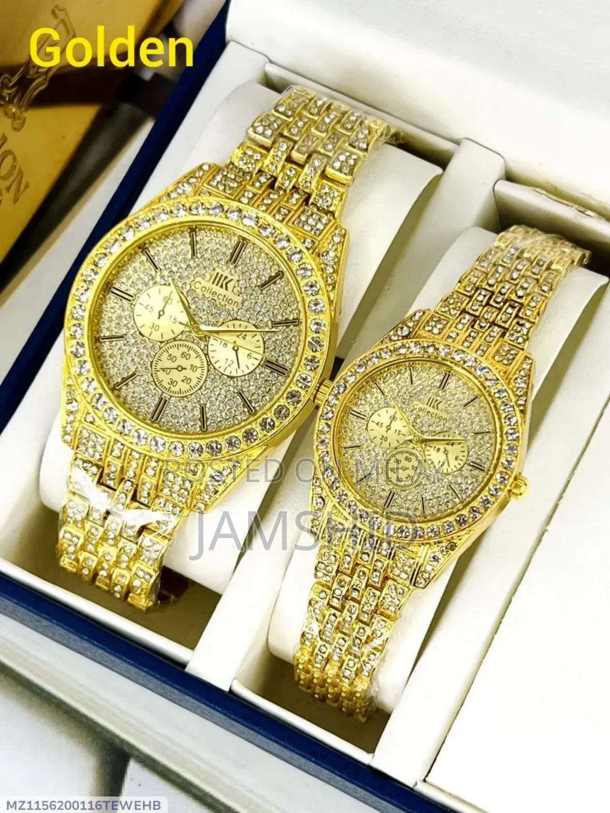 Stainless Steel Diamond Stone Couple Watch