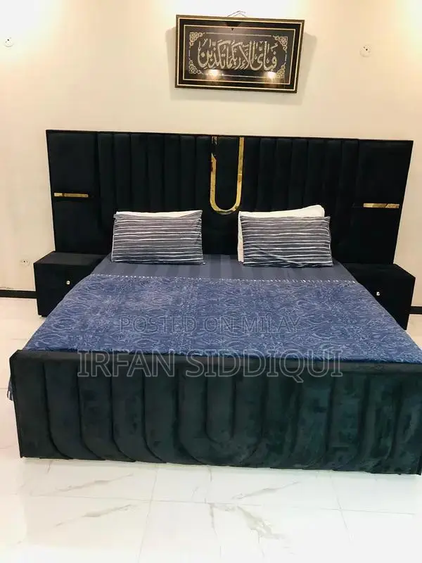 Grey Velvet King Bed Frame - Contemporary Bedroom Furniture