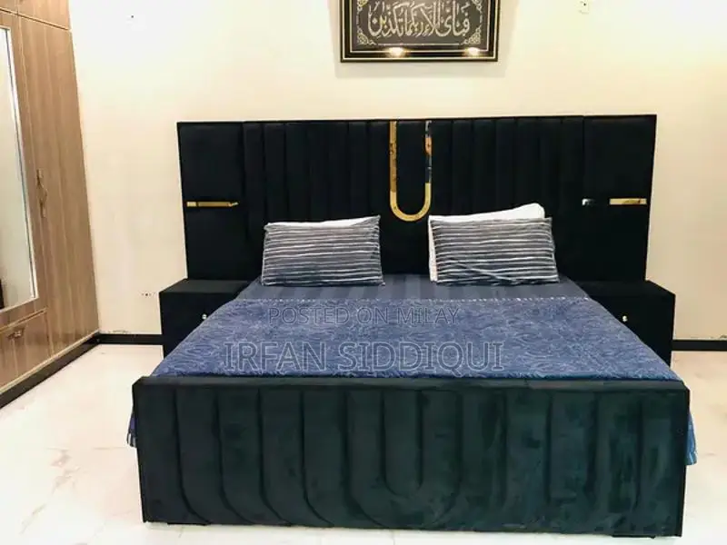 Grey Velvet King Bed Frame - Contemporary Bedroom Furniture