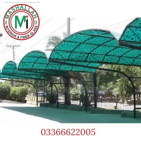 Fiberglass Tensile Shades for Car Parking and Swimming Pools