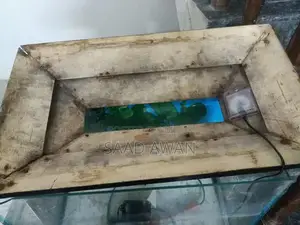 Decorative Fish Aquarium with Side Table and Accessories