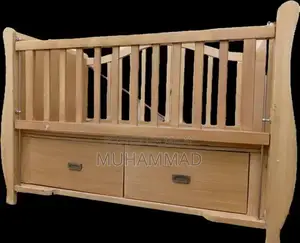 Wooden Kids Crib Bed with Built-in Storage Drawers