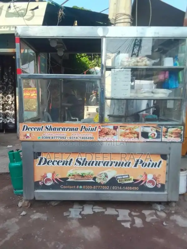 Commercial Steel Shawarma Counter with Hot Plate