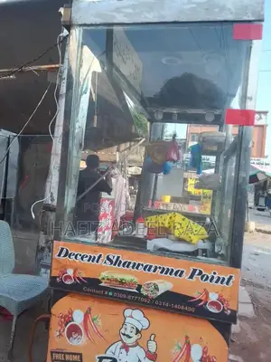 Commercial Steel Shawarma Counter with Hot Plate