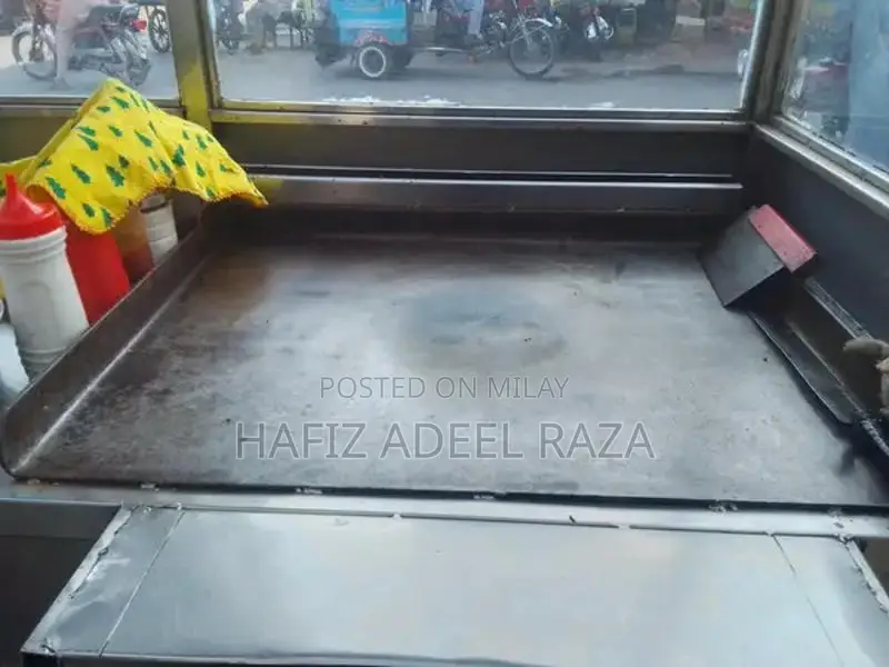 Commercial Steel Shawarma Counter with Hot Plate