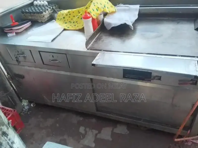 Commercial Steel Shawarma Counter with Hot Plate