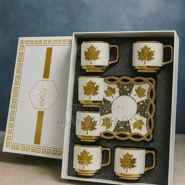 Elegant 6-Piece Ceramic Tea Cup and Saucer Set