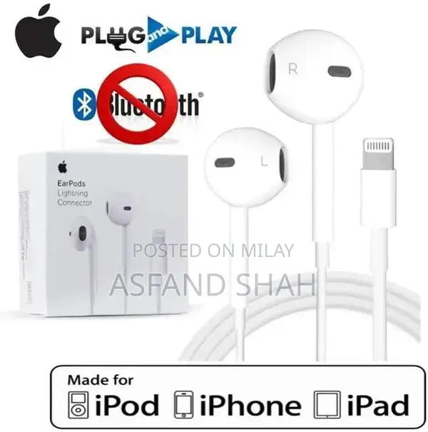 White ABS Wired Handsfree Earphones with Microphone