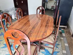 Elegant 6-Seater Wooden Dining Table with Chairs