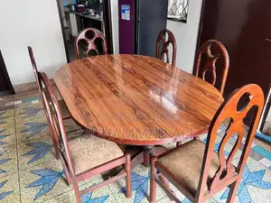 Elegant 6-Seater Wooden Dining Table with Chairs
