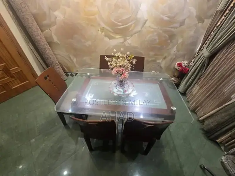 Wooden Dining Table with 6 Matching Chairs