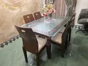 Wooden Dining Table with 6 Matching Chairs