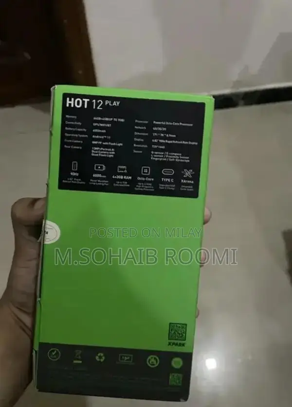Infinix Hot 12 Play Smartphone with Original Packaging
