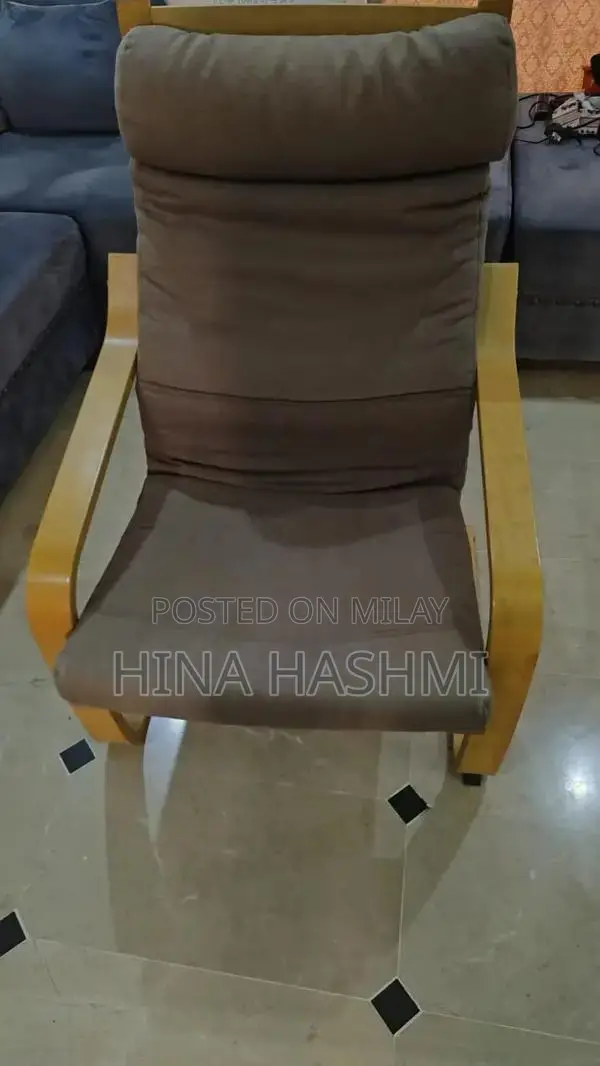 IKEA POÄNG Classic Wooden Armchair with Soft Cushion